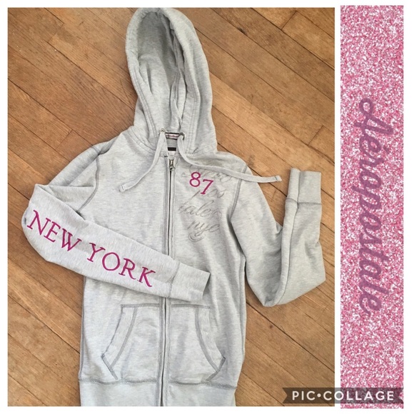 Aéropostale 1987 Gray Embroidery Hoodie Sweatshirt - Picture 2 of 6